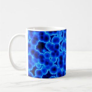 Blaue Zellen 3D Kaffeetasse