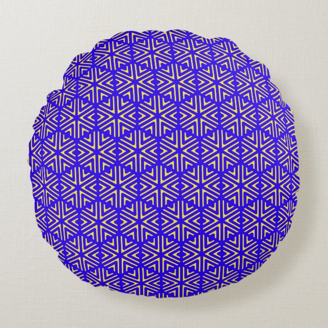 Blaue Zellen Rundes Kissen (Vorderseite)