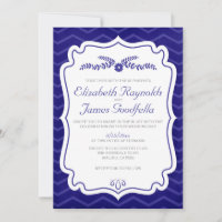 Blaue Zickzack Streifen Hochzeiten Einladungen