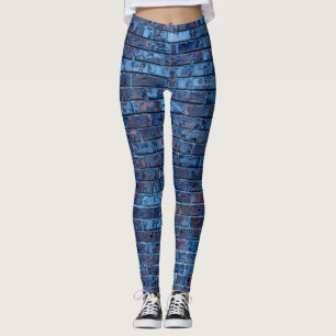 Blaue Ziegelmuster Leggings