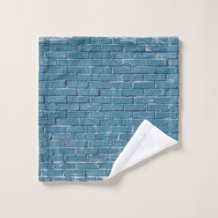Blaue Ziegelsteine aus grauem Beton Waschlappen