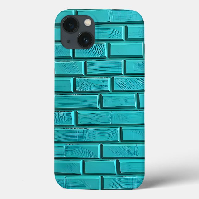 Blaue Ziegelwand iPhone-Hülle Cooles Design Case-Mate iPhone Hülle (Rückseite)