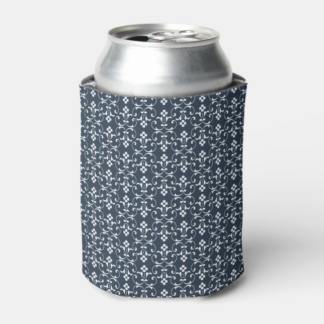 Blaue Ziermuster Dosenkühler (Kanne Vorderseite)