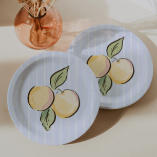 Blaue Zitrone-Zitrus-Baby-Party  Pappteller