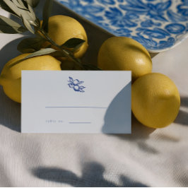 Blaue Zitronen Kritzel Hochzeit Begleitkarten Platzkarte