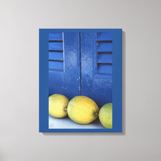 Blaue Zitronen Leinwanddruck (Vorderseite)