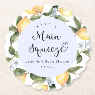 Blaue Zitronenmarmelade Hauptpresse Babydusche Untersetzer