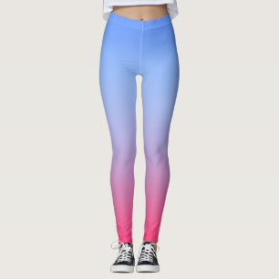 Blaue zu Rosa Pastell Ombre Gradient Leggings