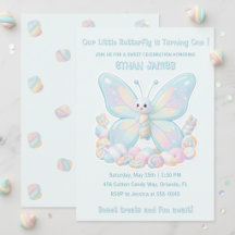 Blaue Zuckerwatte Schmetterling Kinder Geburtstag
