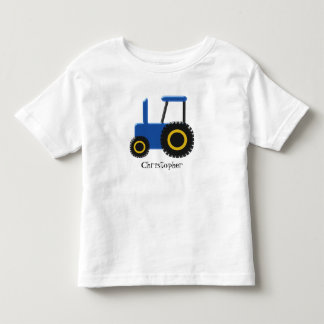 Blaue Zugmaschine Personalisiert Kleinkind T-shirt