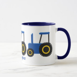 Blaue Zugmaschine Personalisiert Tasse