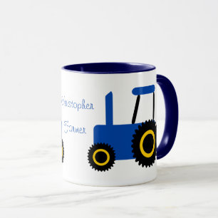 Blaue Zugmaschine Personalisiert Tasse