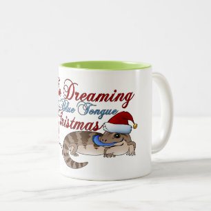 Blaue Zunge Skink Weihnachten Zweifarbige Tasse