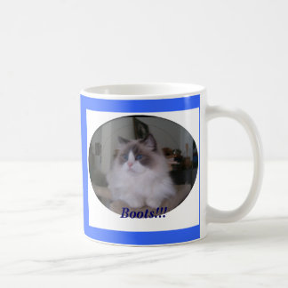 Blaue zweifarbige Ragdoll Katze, Stiefel!!! Tasse
