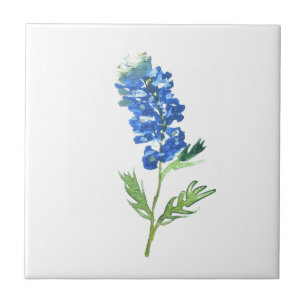 Blauebonnets Texas State Blumen Lupine Aquarell  Fliese