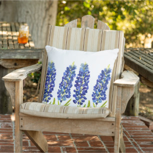 Blauebonnets Texas State Blumen Lupine Aquarell Kissen