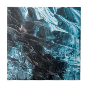 Blaueis-Abstrakt in einer Eishöhle Fliese