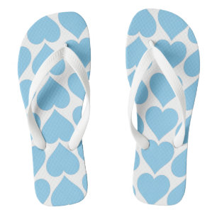 Blauen Herzen Muster, Romantisch, Liebe Flip Flops