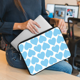 Blauen Herzen Muster, Romantisch, Liebe Laptopschutzhülle