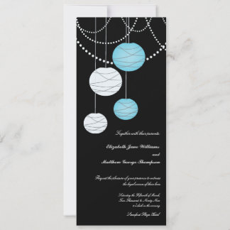 blauen Wedding Papierdie laternen laden des langen Einladung