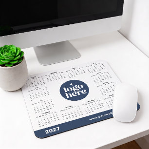 Blauer 2027 Business Logo Marketing Kalender Mousepad