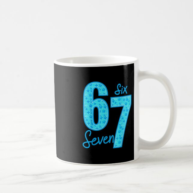 Blauer 67 lustiger Meme  Kaffeetasse (Rechts)