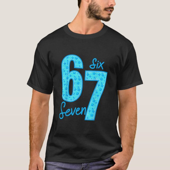 Blauer 67 lustiger Meme  T-Shirt (Vorderseite)