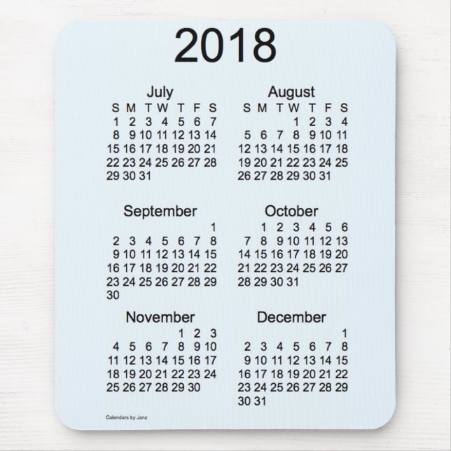Blauer 6-monatiger Kalender 2018 Alices durch Janz Mousepad (Vorne)