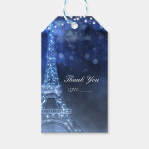 Blauer Abend Verzauberte Nacht in Paris Eiffelturm Geschenkanhänger