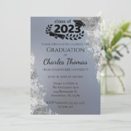 Blauer Abschluss Einladung