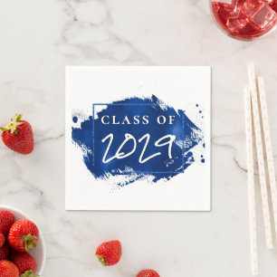 Blauer Abschluss   Paint Spritzer Brushstroke Part Serviette