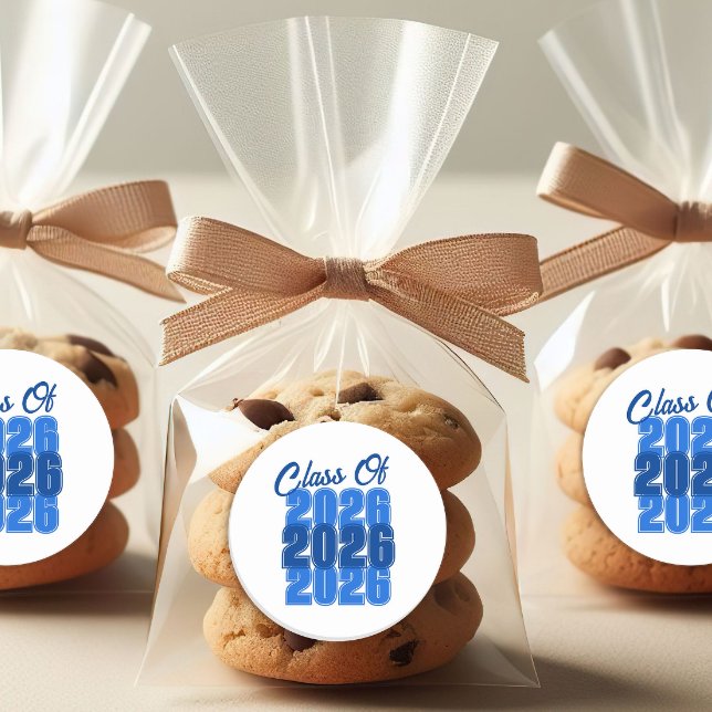 Blauer Abschluss Runder Aufkleber (Class of Graduation Sticker)