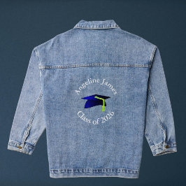 blauer Abschlusshelm - Abschlussjahrgang 2026-Ihr Jeansjacke