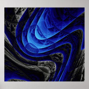 Blauer abstrakter, digitaler Kunsthintergrund. Poster