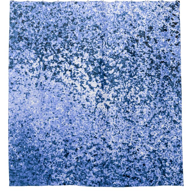 Blauer Abstrakter Duschvorhang (Vorderseite)