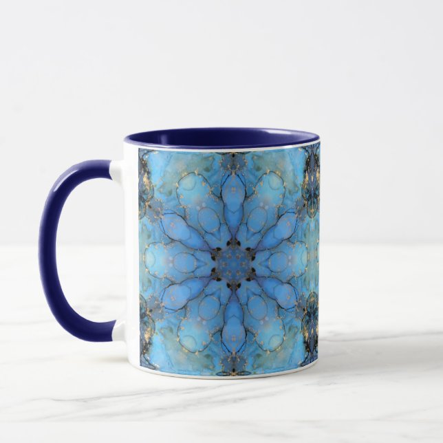 blauer abstrakter Hintergrund Tasse (Links)