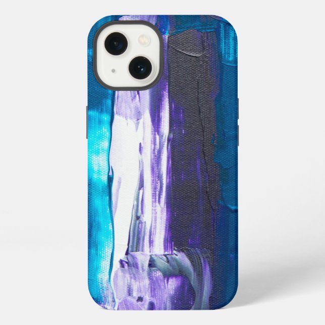 blauer abstrakter iPhone hülle (Rückseite)