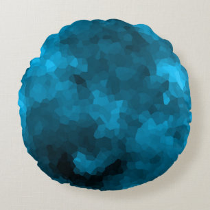 Blauer abstrakter polygoner Hintergrund Rundes Kissen