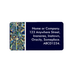 Blauer Abstrakter Teich II Adressaufkleber