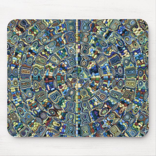 Blauer Abstrakter Teich Mousepad (Vorne)
