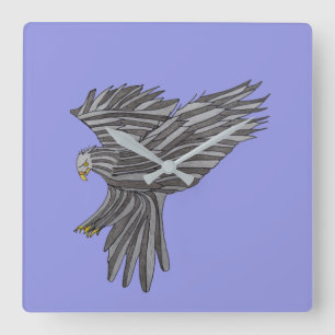 Blauer Adler Quadratische Wanduhr