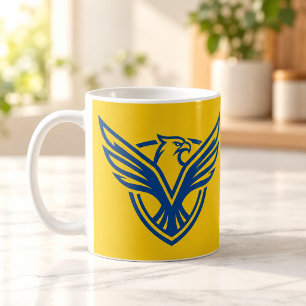 Blauer Adler Schild Emblem Fette Gelbe Tasse