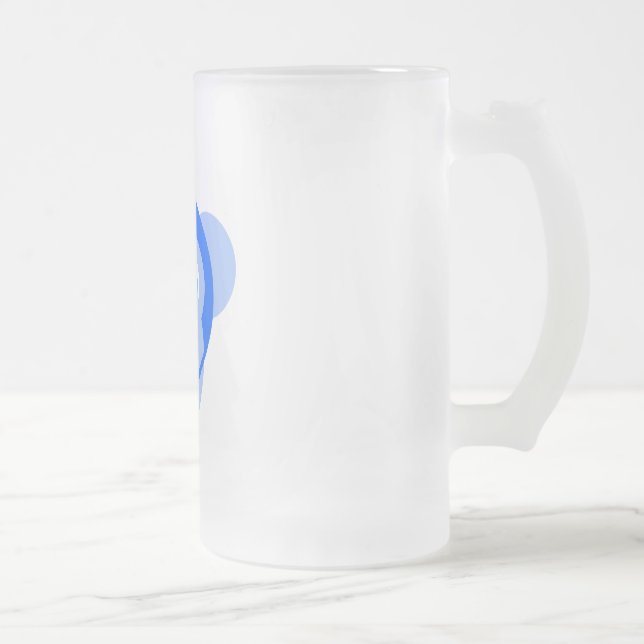 blauer Affe Mattglas Bierglas (Rechts)