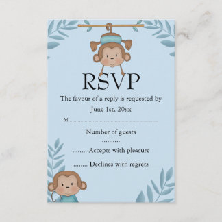 Blauer Affe RSVP Karte