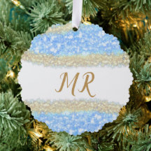 Blauer agate Gold Glitzer funkelnder Monogramm-Nam
