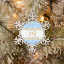 Blauer agate Gold Glitzer funkelnder Monogramm-Nam