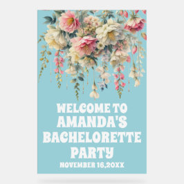 Blauer Akryllischer Bacheloretter Begrüßungszeiche Acrylschild