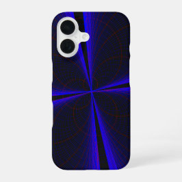 Blauer Akzent-Kleeblatt-Geometrie-iPhone 16-Hülle iPhone 16 Hülle