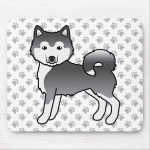 Blauer Alaskan Malamute Süßer Cartoon-Hund Mousepad