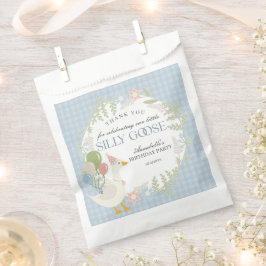 Blauer Albern Gänse Gingham Geburtstagsfavoriten Geschenktütchen